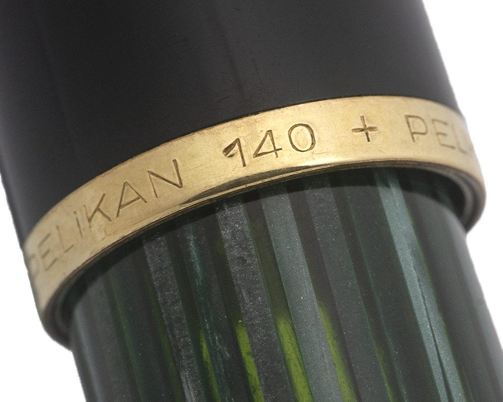 Pelikan 140 Fountain Pen (1950s) - Green & Black Striped Barrel w
